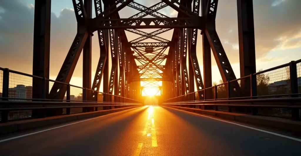 Cinematic low-angle of Virginia Street Bridge in Reno representing the structured path to recovery.