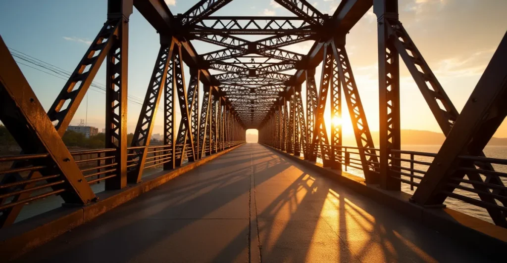 High-detail landscape of the Virginia Street bridge steel trusses, representing the structured clinical framework of psychotherapy and therapeutic modalities.