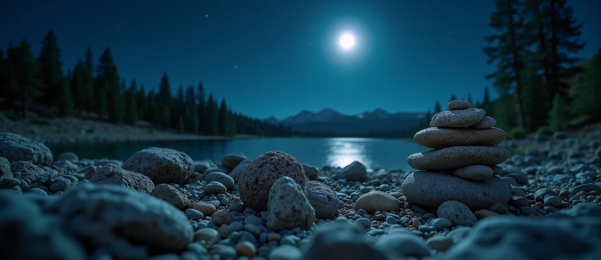 Symbolizing Stability/Peak: A local Ponderosa Pine ancient rock cairn. - AI Generated