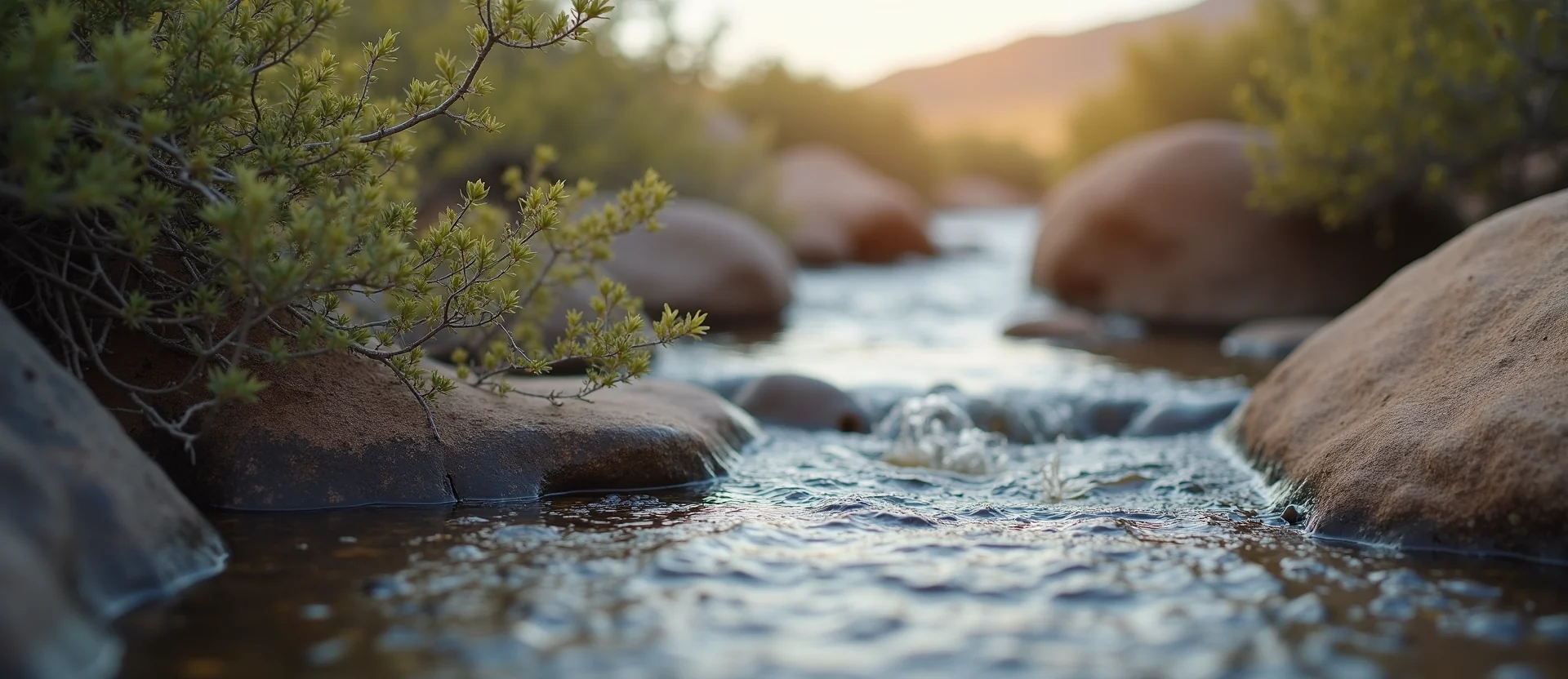 Symbolizing Flow/Cleansing: A local Manzanita hidden small waterfall. - AI Generated