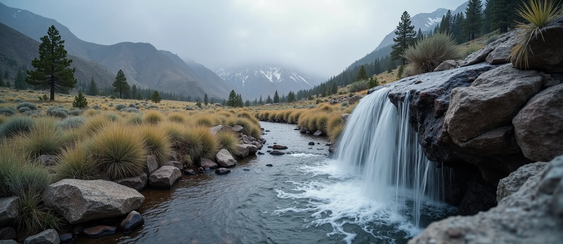 Symbolizing Flow/Cleansing: A local Manzanita babbling mountain creek. - AI Generated