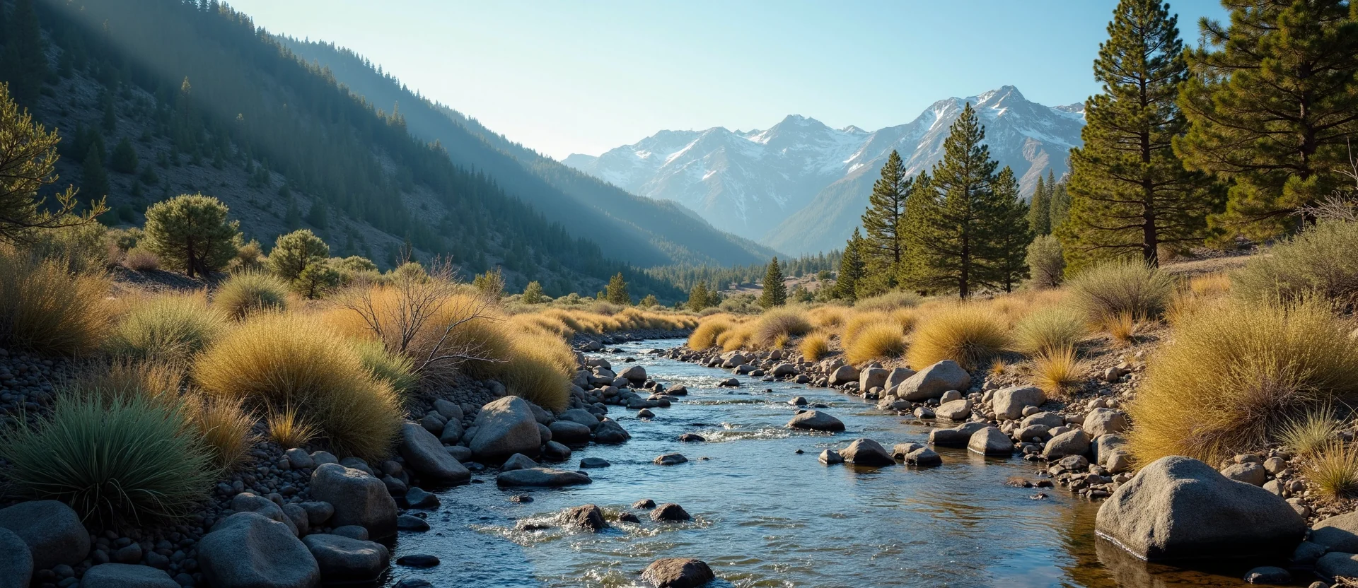 Symbolizing Flow/Cleansing: A local Manzanita clear cold snowmelt stream. - AI Generated