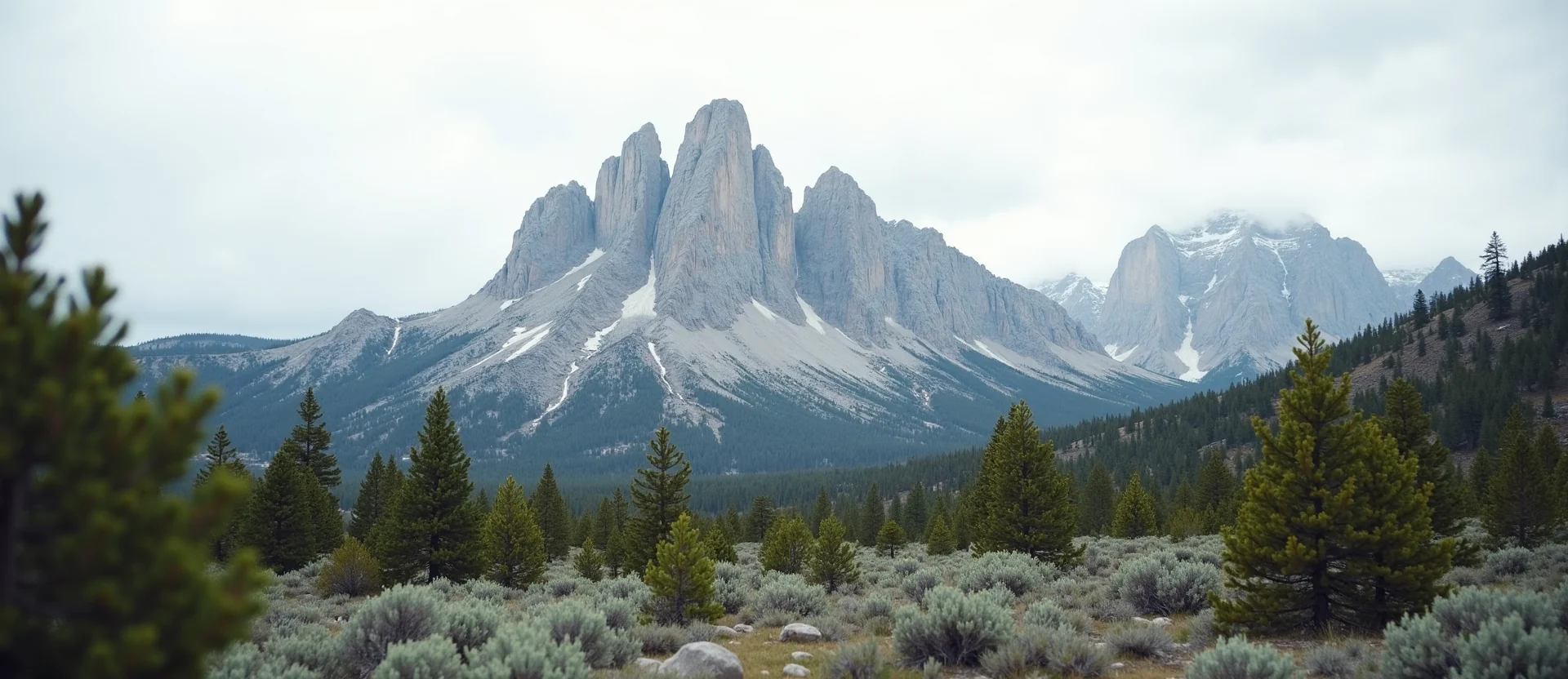 Symbolizing Stability/Peak: A local Sierra Juniper jagged granite peak. - AI Generated