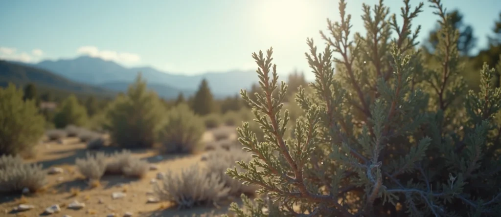 Symbolizing Growth/Resilience: A local Sierra Juniper new branch reaching for the sky. - AI Generated