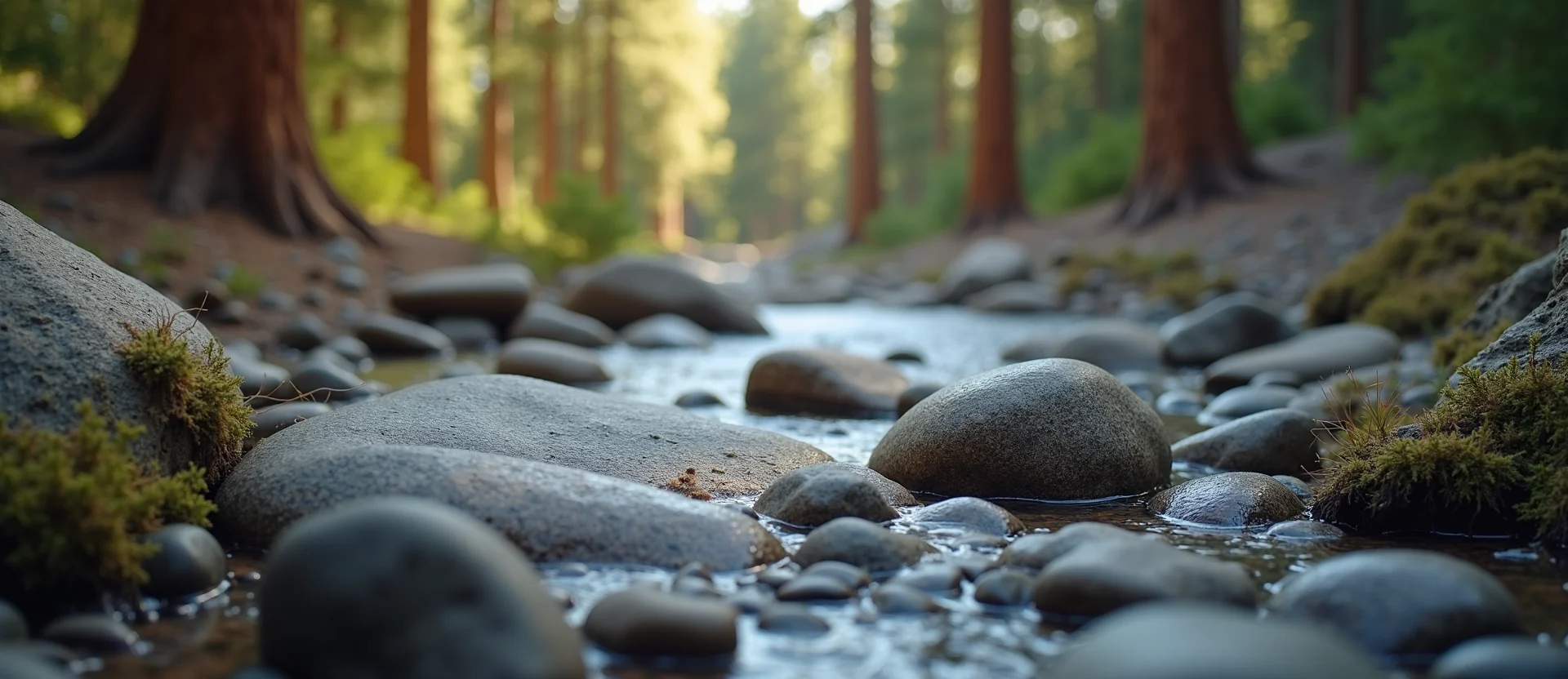 Symbolizing Flow/Cleansing: A local Ponderosa Pine smooth Truckee river stones. - AI Generated