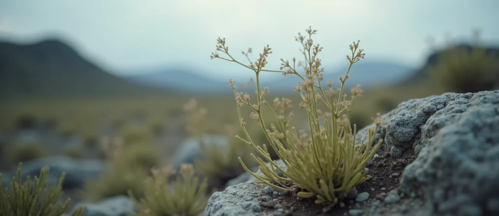 Symbolizing Growth/Resilience: A local Sagebrush (Artemisia tridentata) new branch reaching for the sky. - AI Generated