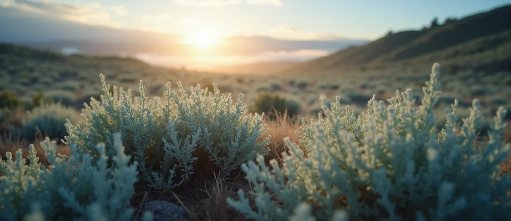 Symbolizing Identity/Local: A local Sagebrush (Artemisia tridentata) Sierra Nevada skyline. - AI Generated