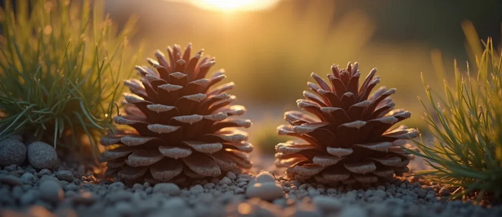 Symbolizing Seed/New Beginning: A local Bitterbrush opening pine cone. - AI Generated