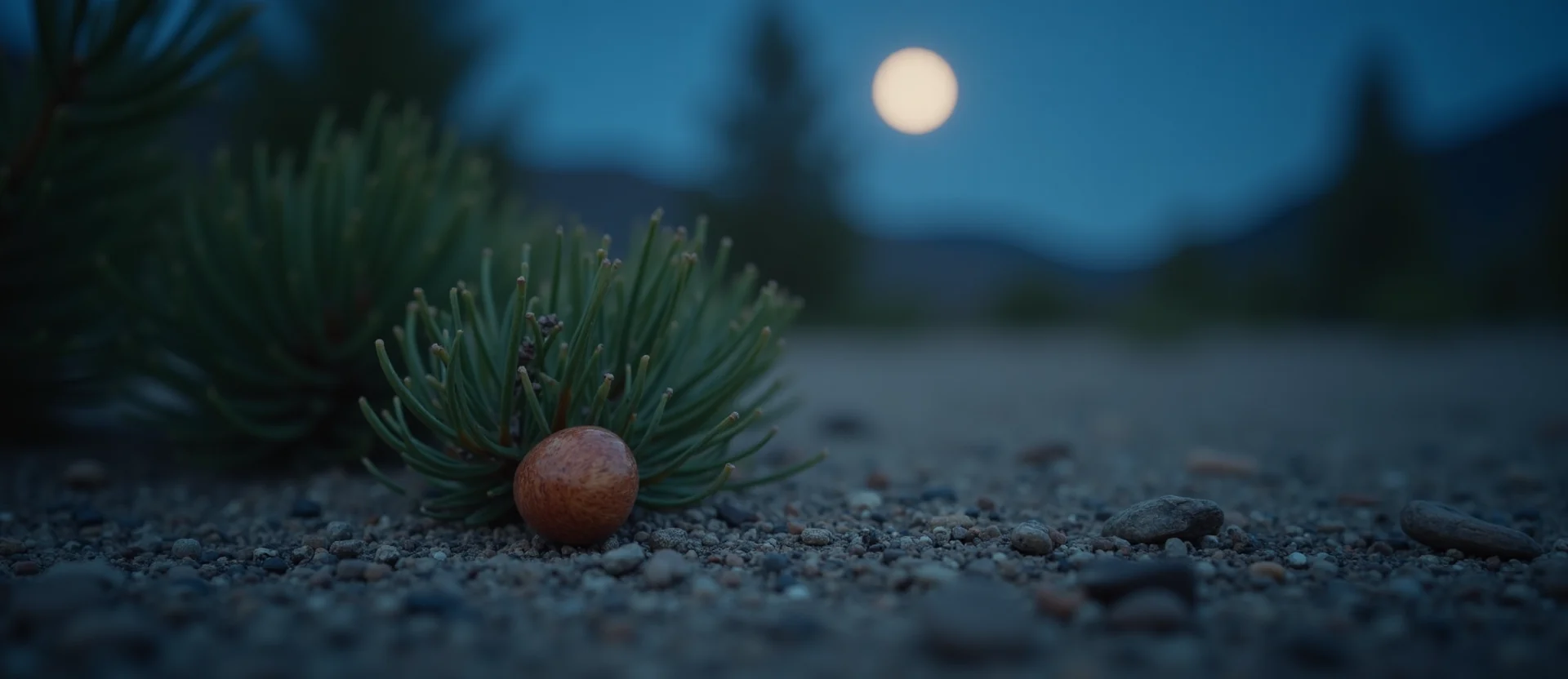 Symbolizing Seed/New Beginning: A local Sierra Juniper single pine seed on dry earth. - AI Generated