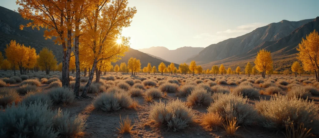 Symbolizing Growth/Resilience: A local Rabbitbrush thriving aspen grove. - AI Generated