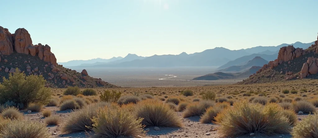 Symbolizing Identity/Local: A local Desert Peach Sierra Nevada skyline. - AI Generated
