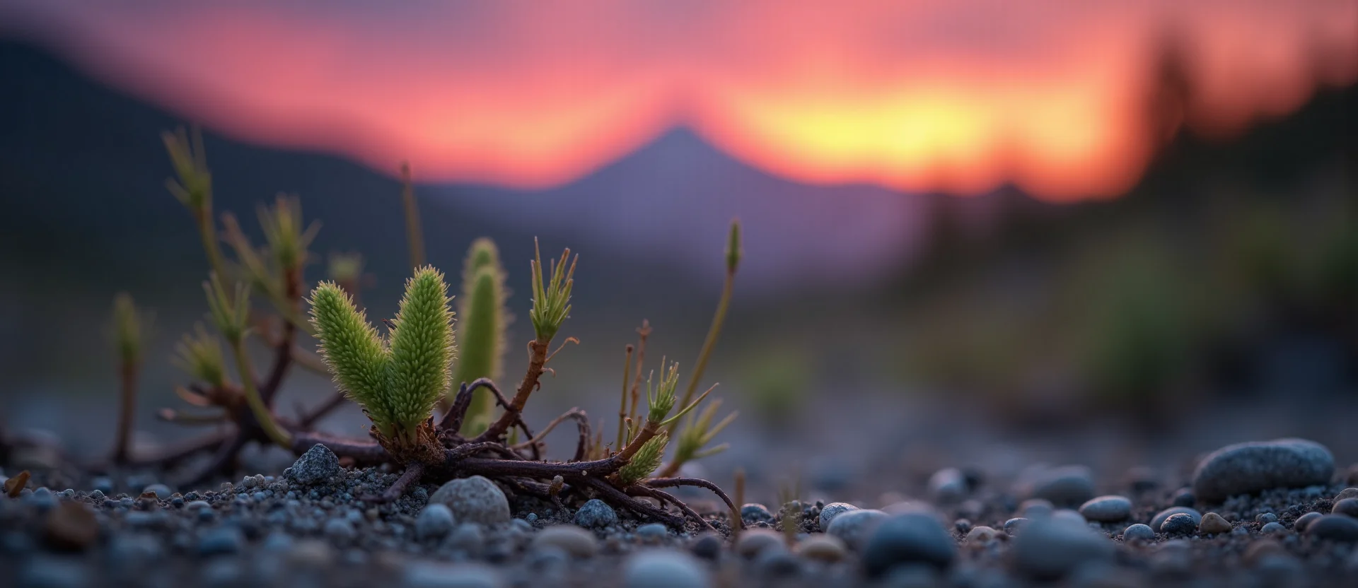 Symbolizing Seed/New Beginning: A local Mountain Mahogany new green bud on a branch. - AI Generated