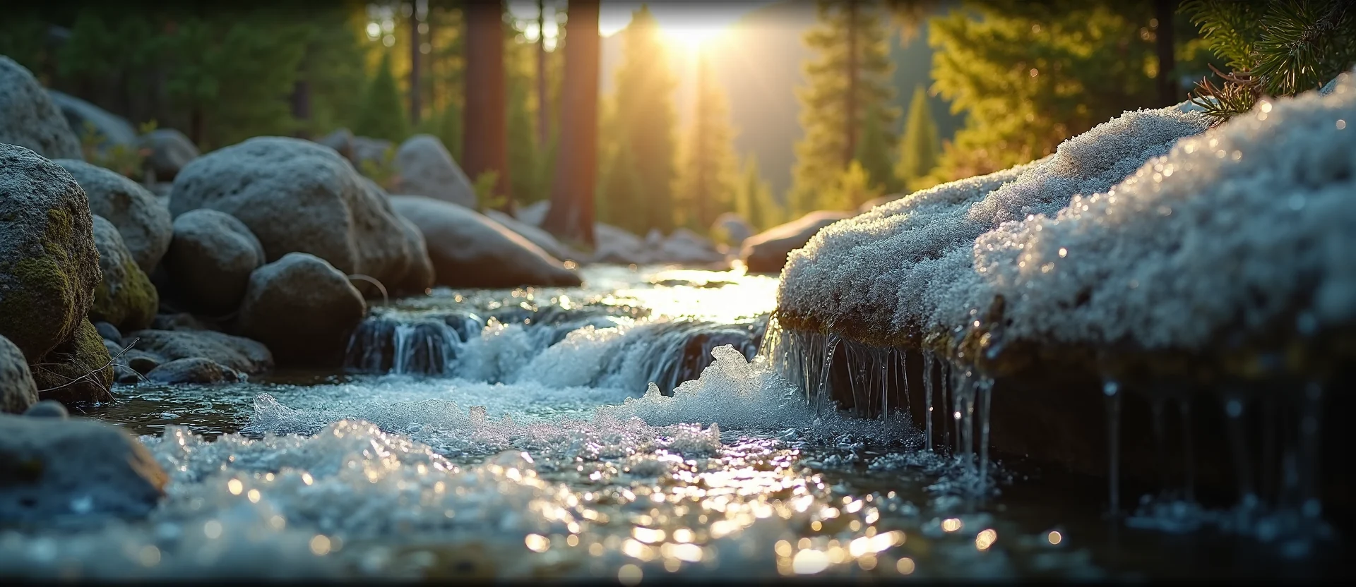 Symbolizing Flow/Cleansing: A local Desert Peach babbling mountain creek. - AI Generated