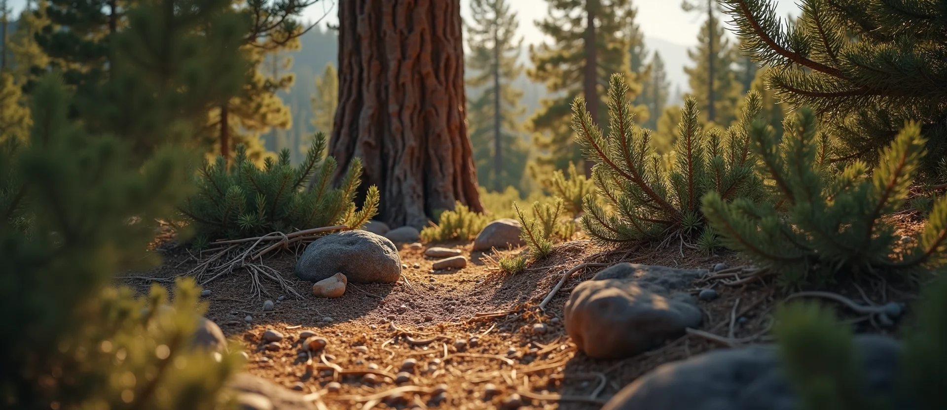 Symbolizing Growth/Resilience: A local Manzanita sturdy weathered tree trunk. - AI Generated