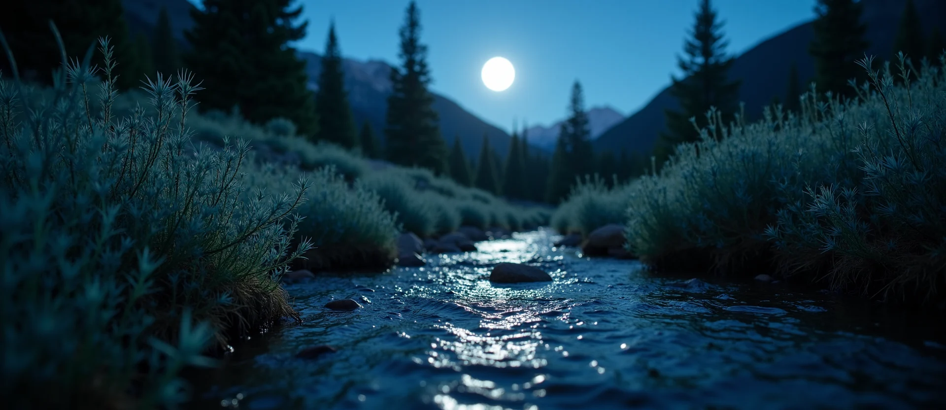 Symbolizing Flow/Cleansing: A local Sagebrush (Artemisia tridentata) babbling mountain creek. - AI Generated