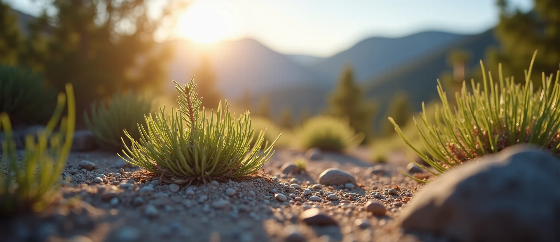 Symbolizing Seed/New Beginning: A local Desert Peach sprouting sagebrush seedling. - AI Generated