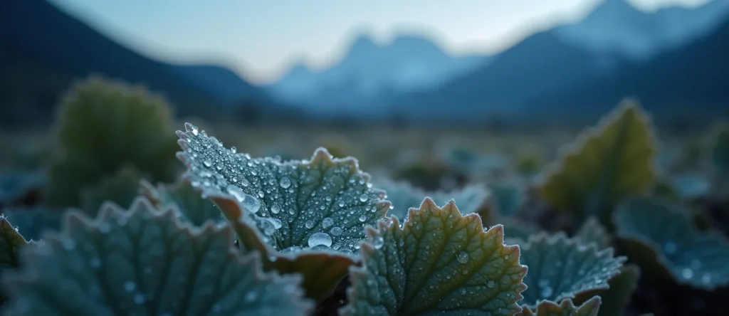 Symbolizing Flow/Cleansing: A local Indian Paintbrush raindrops on desert leaves. - AI Generated