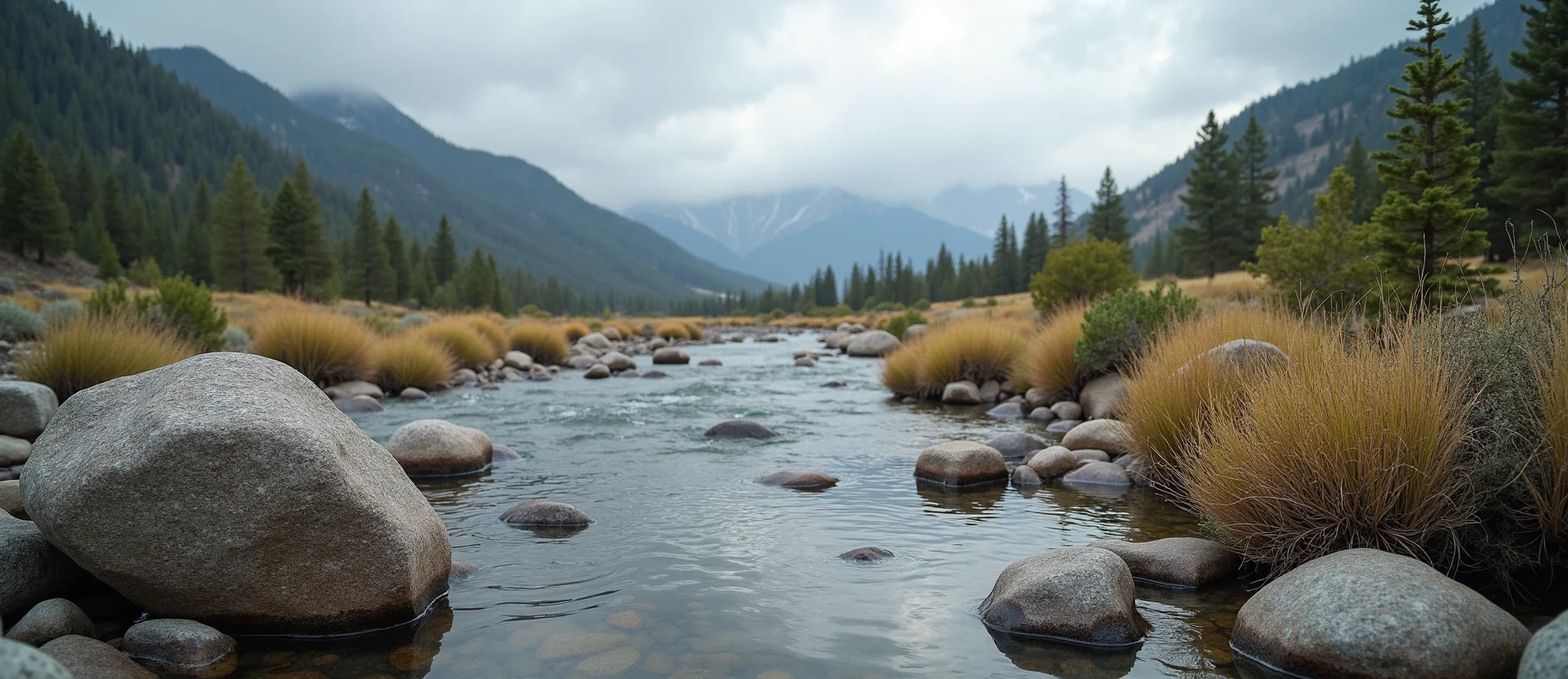 Symbolizing Flow/Cleansing: A local Quaking Aspen smooth Truckee river stones. - AI Generated