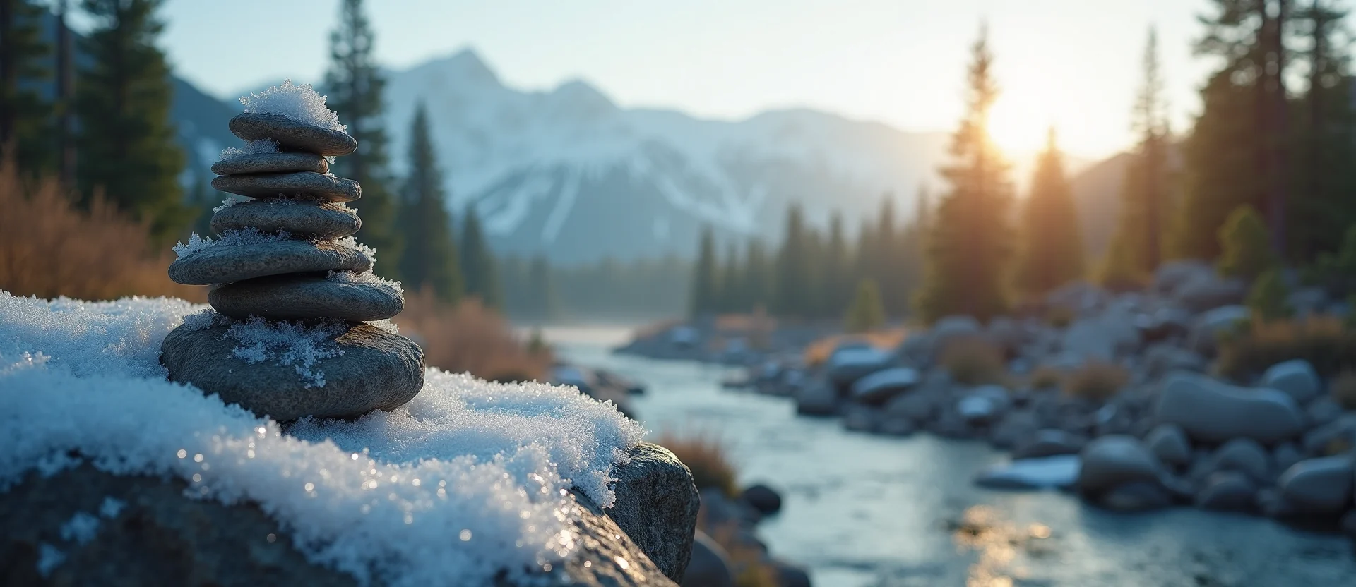 Symbolizing Stability/Peak: A local Sierra Juniper ancient rock cairn. - AI Generated