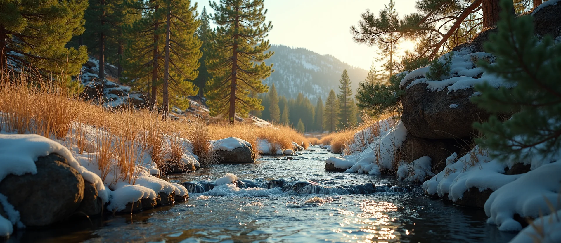 Symbolizing Flow/Cleansing: A local Quaking Aspen babbling mountain creek. - AI Generated