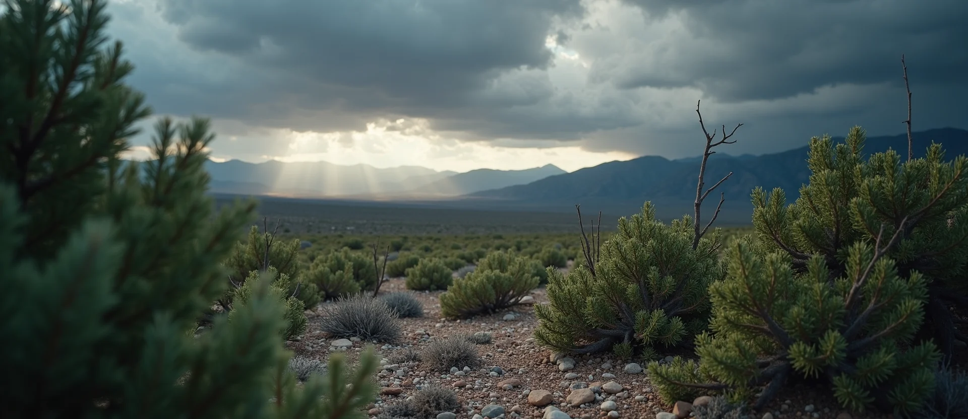 Symbolizing Stability/Peak: A local Desert Peach distant Sierra horizon. - AI Generated