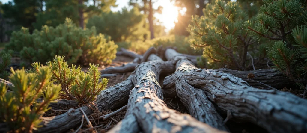 Symbolizing Growth/Resilience: A local Manzanita gnarled juniper roots. - AI Generated