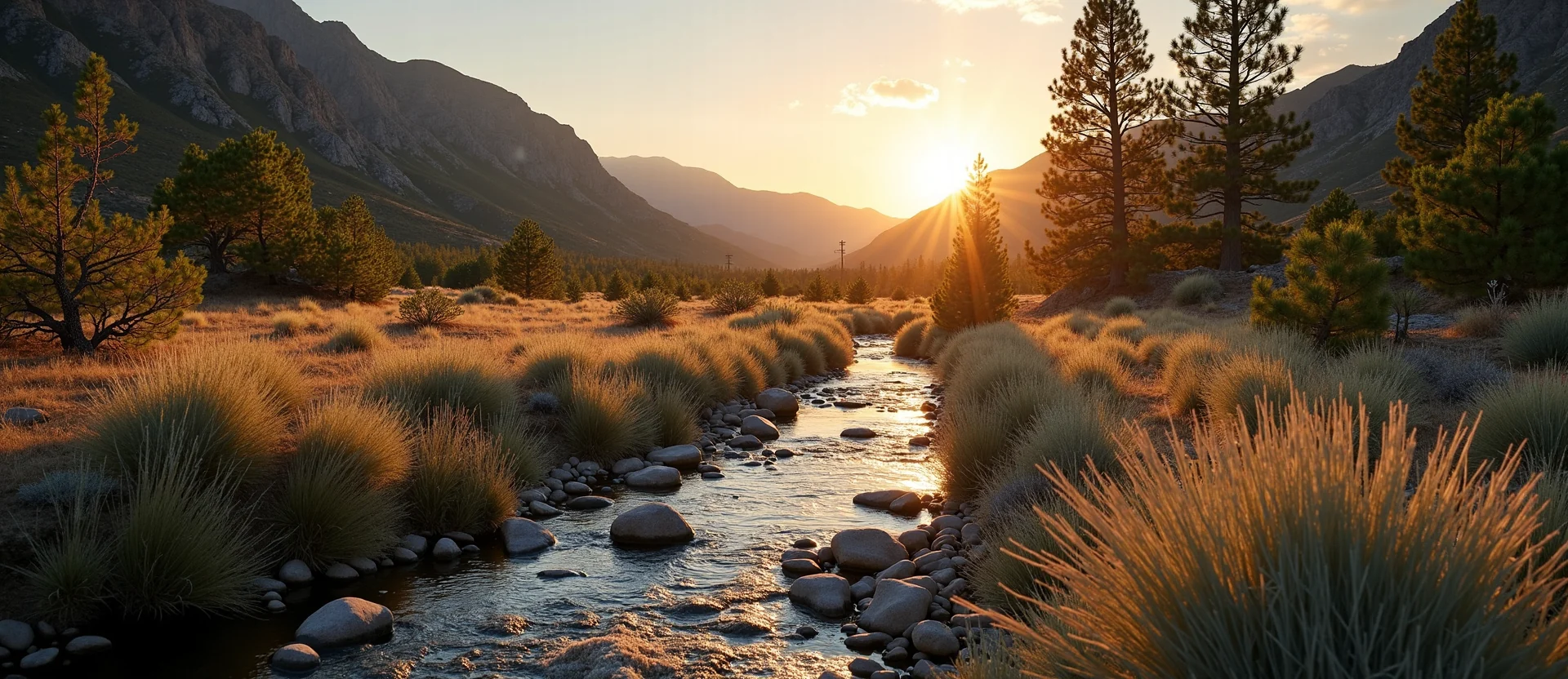 Symbolizing Flow/Cleansing: A local Sagebrush (Artemisia tridentata) babbling mountain creek. - AI Generated