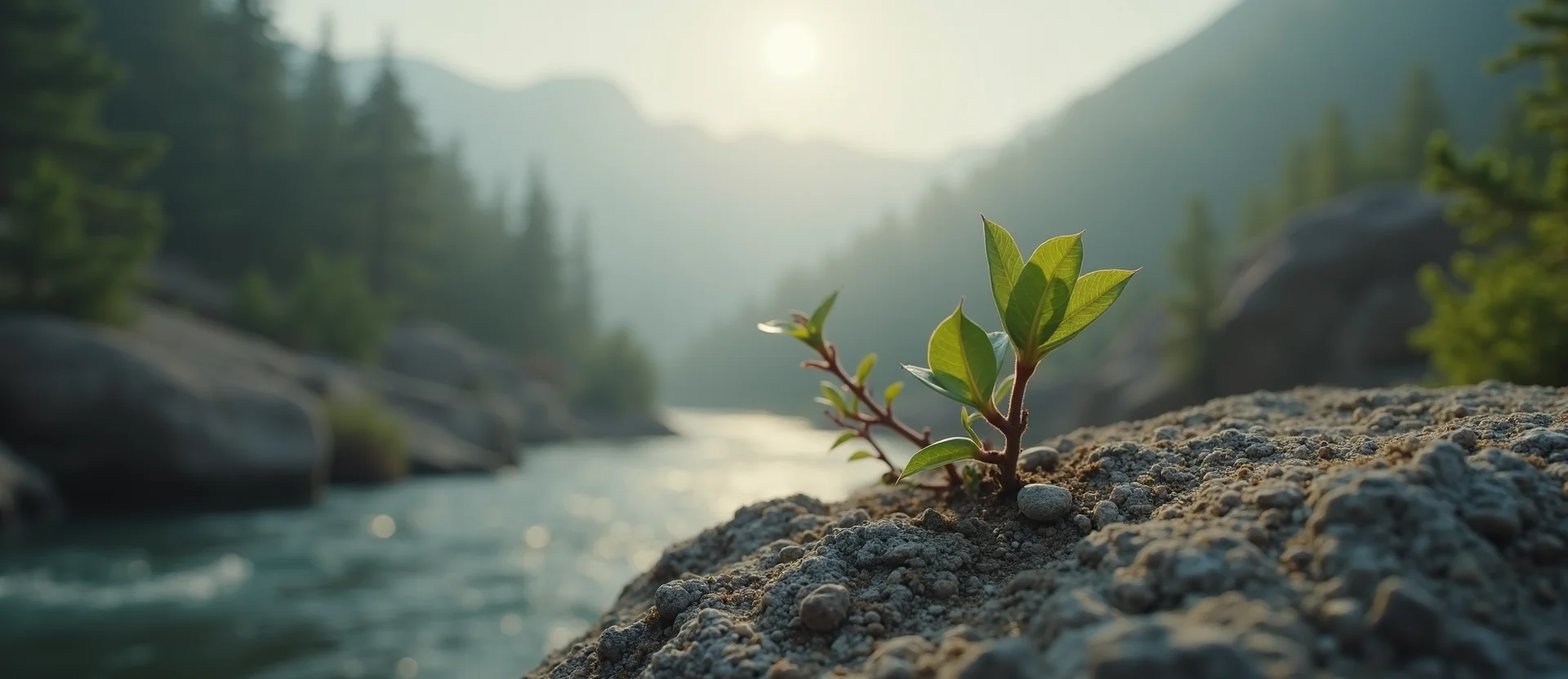 Symbolizing Seed/New Beginning: A local Manzanita new green bud on a branch. - AI Generated