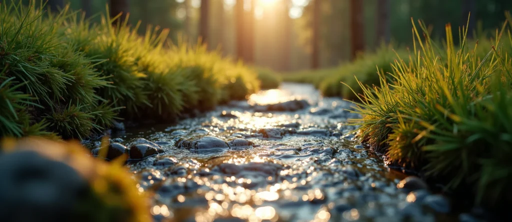 Symbolizing Flow/Cleansing: A local Ponderosa Pine babbling mountain creek. - AI Generated