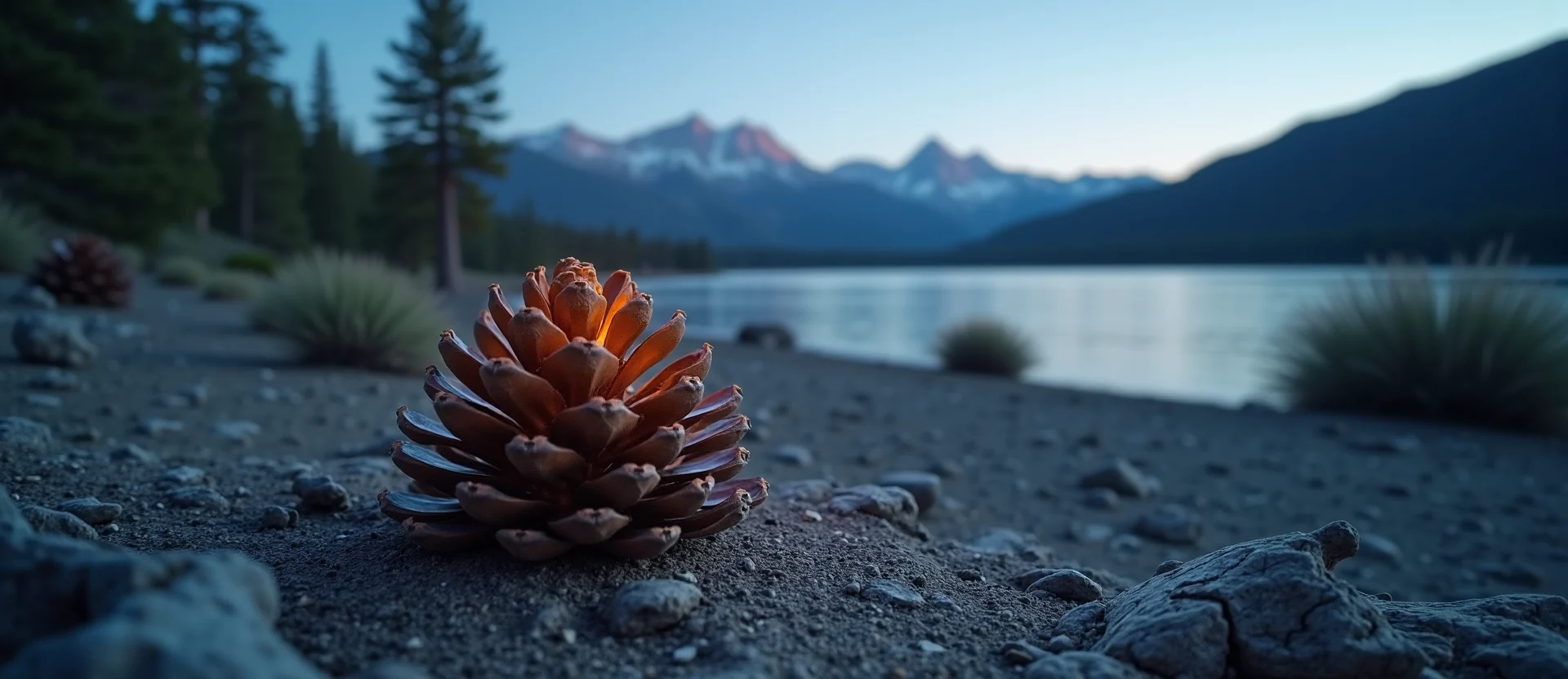 Symbolizing Seed/New Beginning: A local Ponderosa Pine opening pine cone. - AI Generated