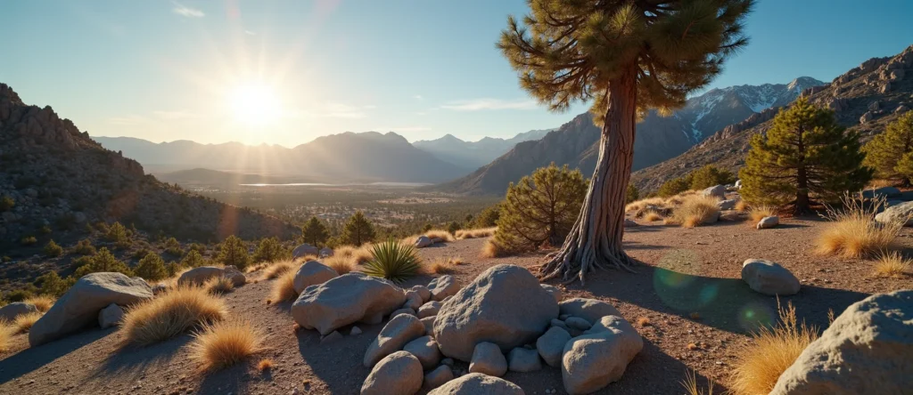 Symbolizing Growth/Resilience: A local Mountain Mahogany sturdy weathered tree trunk. - AI Generated