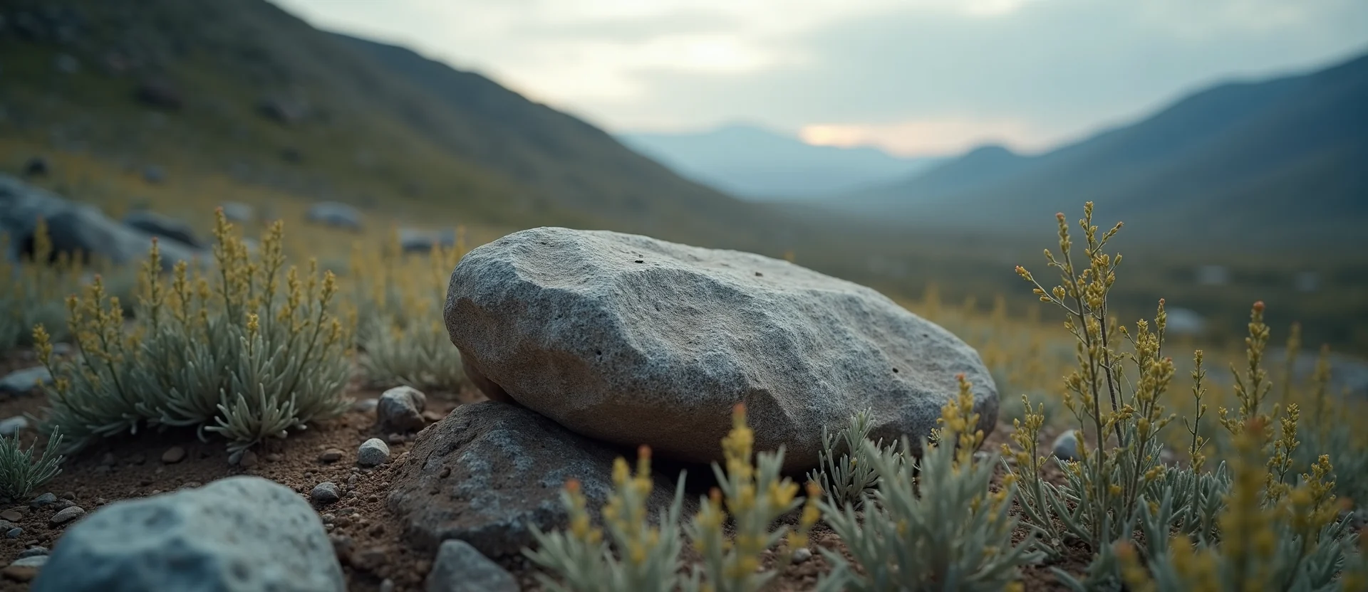 Symbolizing Stability/Peak: A local Mountain Mahogany unshakable boulder. - AI Generated