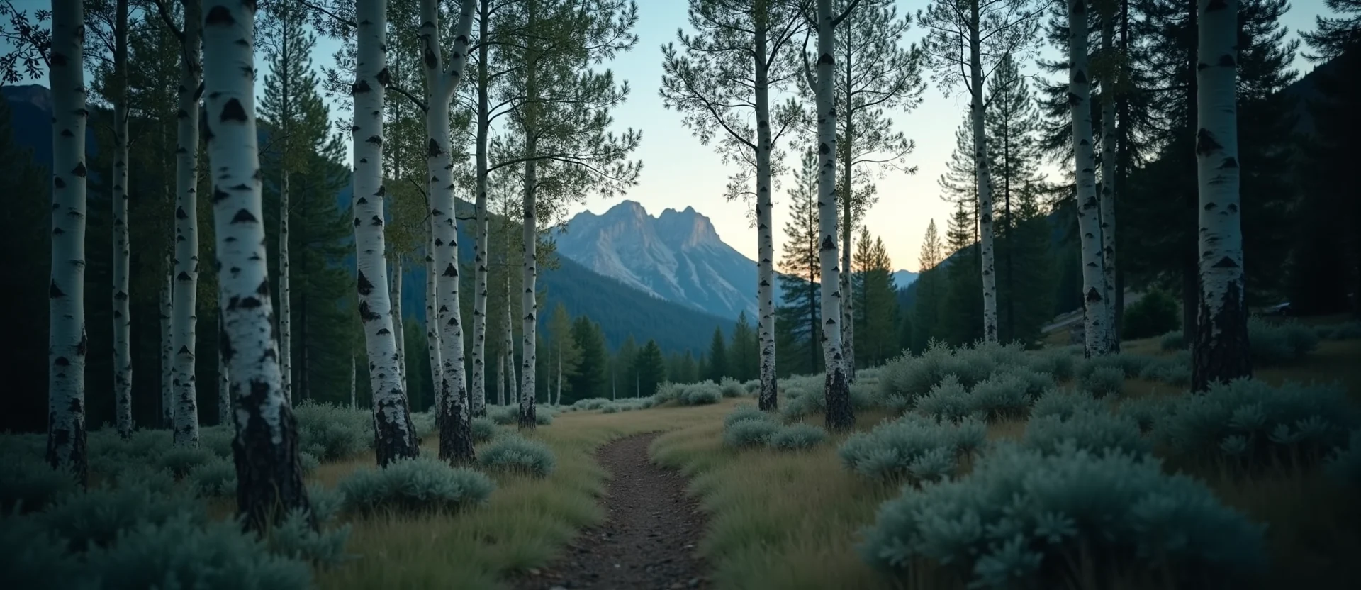 Symbolizing Growth/Resilience: A local Mountain Mahogany thriving aspen grove. - AI Generated