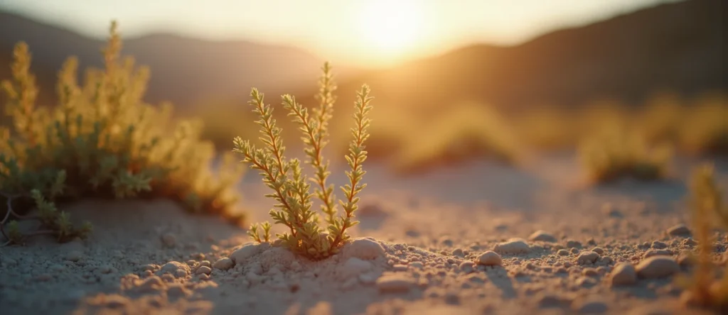 Symbolizing Growth/Resilience: A local Rabbitbrush new branch reaching for the sky. - AI Generated