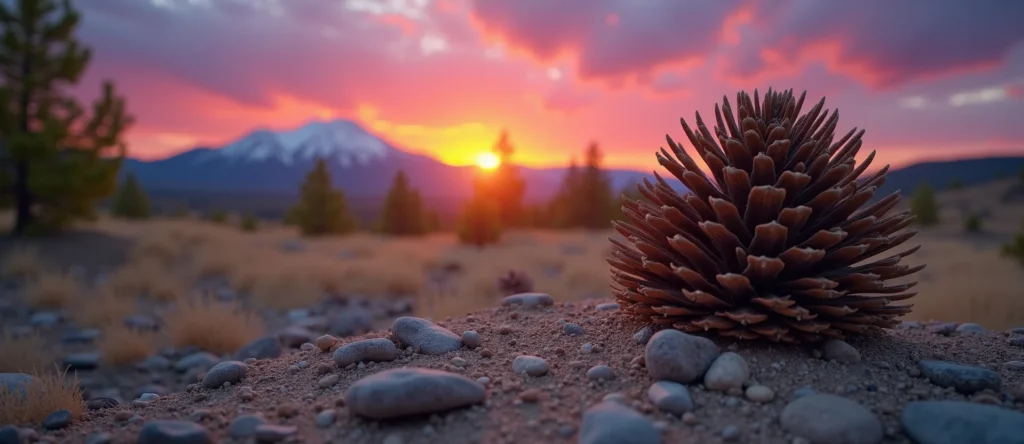 Symbolizing Seed/New Beginning: A local Quaking Aspen opening pine cone. - AI Generated