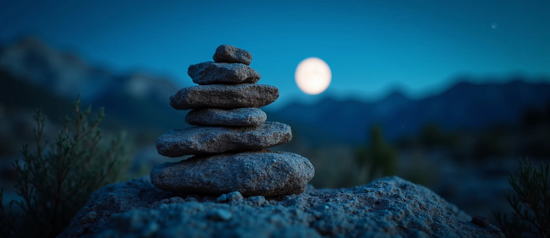 Symbolizing Stability/Peak: A local Mountain Mahogany ancient rock cairn. - AI Generated