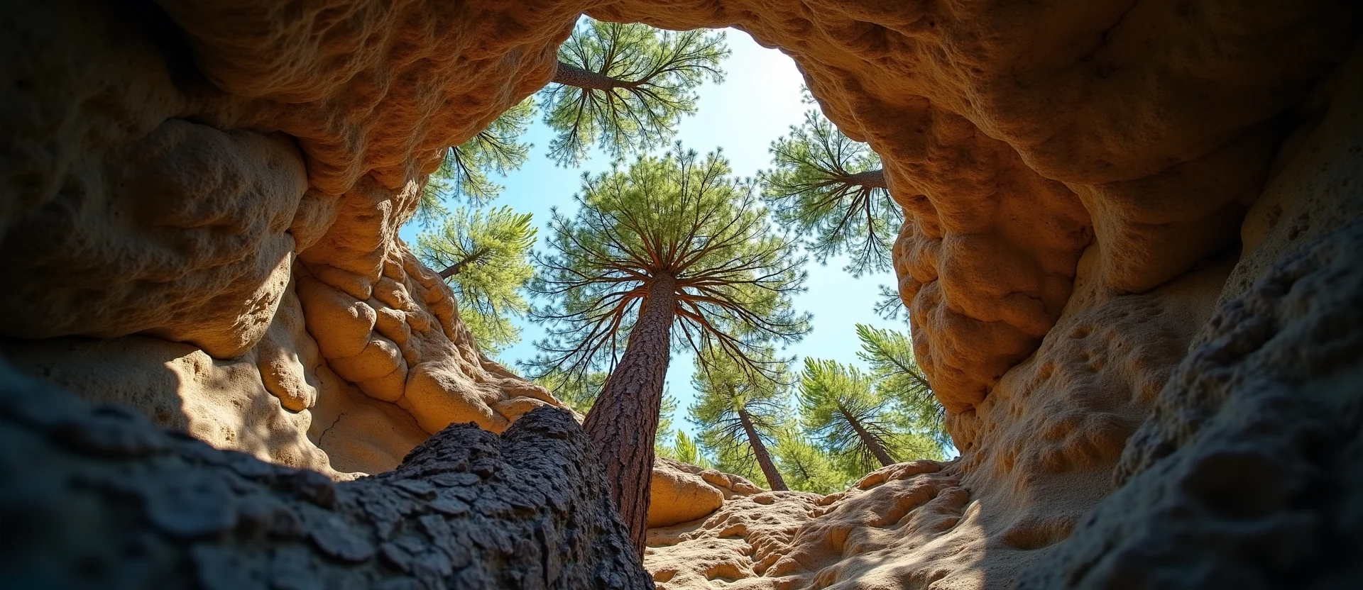 Symbolizing Growth/Resilience: A local Quaking Aspen tree growing out of a rock cleft. - AI Generated