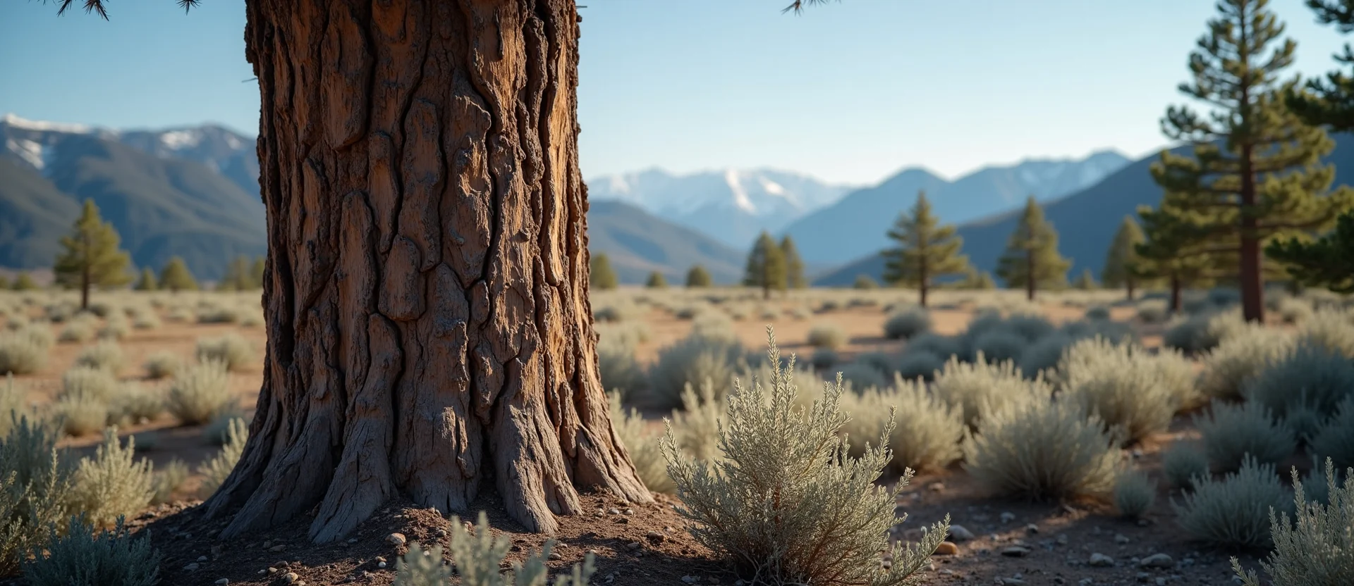 Symbolizing Growth/Resilience: A local Bitterbrush sturdy weathered tree trunk. - AI Generated