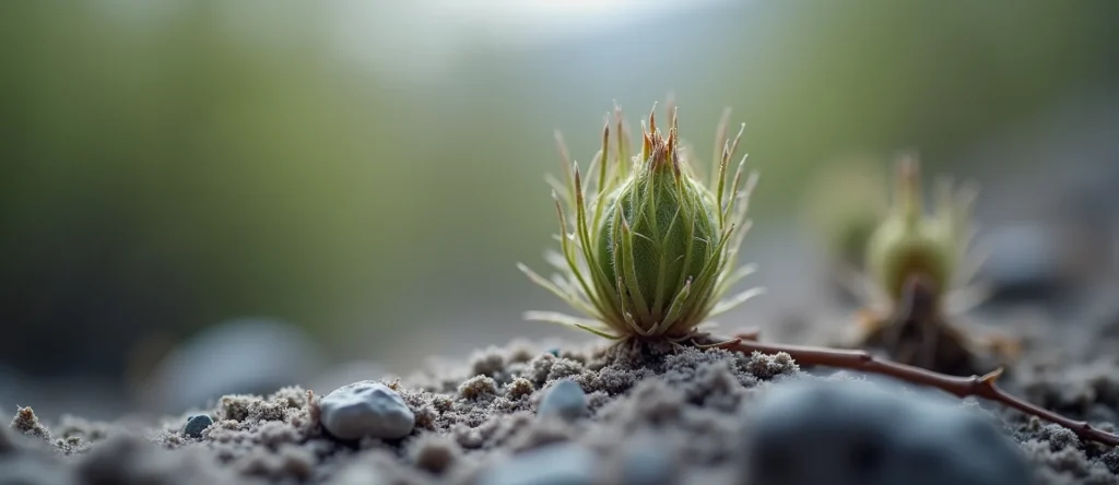 Symbolizing Seed/New Beginning: A local Quaking Aspen new green bud on a branch. - AI Generated