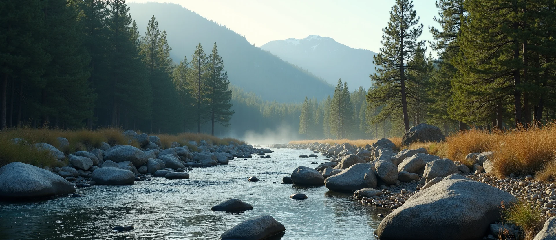 Symbolizing Flow/Cleansing: A local Ponderosa Pine clear cold snowmelt stream. - AI Generated