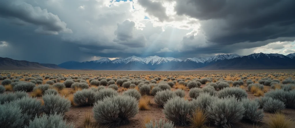Symbolizing Identity/Local: A local Indian Paintbrush Sierra Nevada skyline. - AI Generated