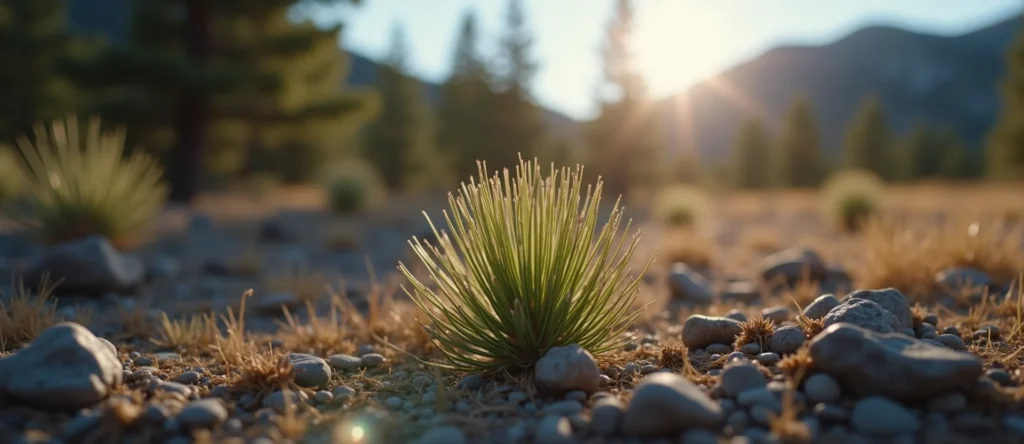 Symbolizing Seed/New Beginning: A local Ponderosa Pine sprouting sagebrush seedling. - AI Generated