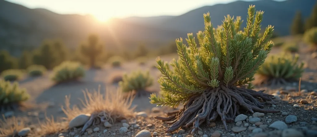 Symbolizing Growth/Resilience: A local Sagebrush (Artemisia tridentata) gnarled juniper roots. - AI Generated