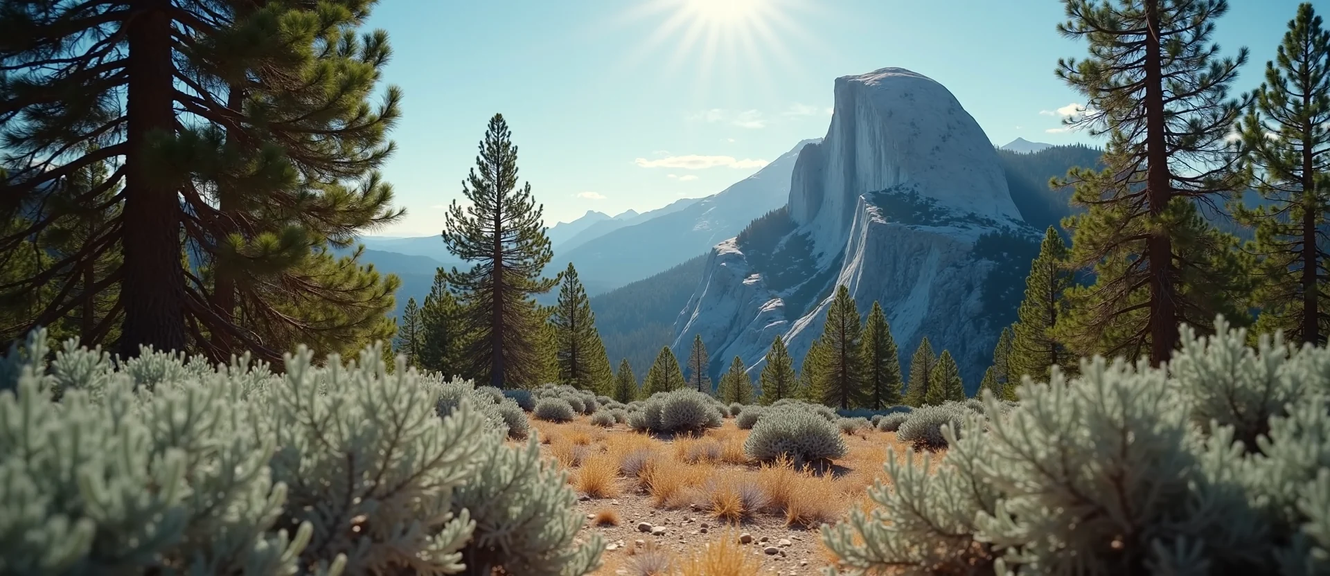 Symbolizing Stability/Peak: A local Ponderosa Pine jagged granite peak. - AI Generated