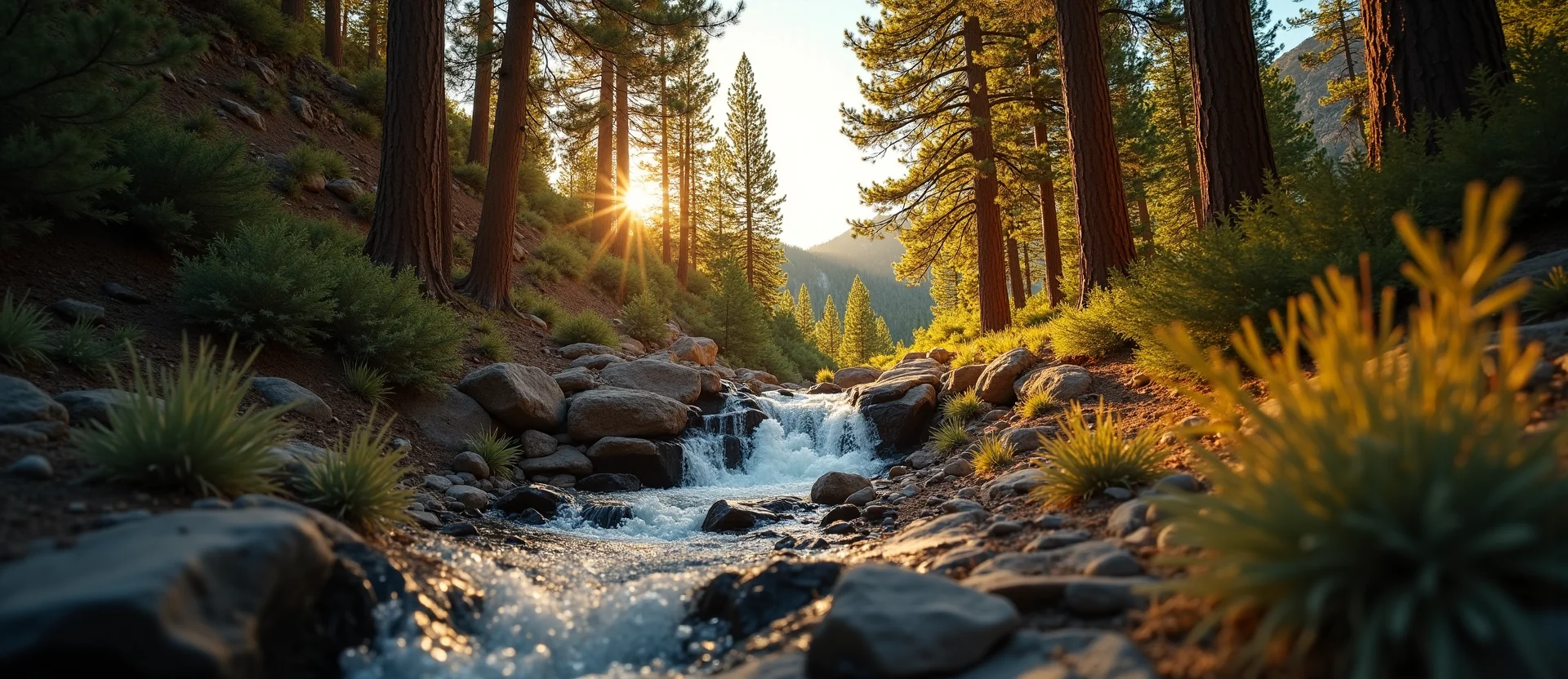 Symbolizing Flow/Cleansing: A local Quaking Aspen hidden small waterfall. - AI Generated