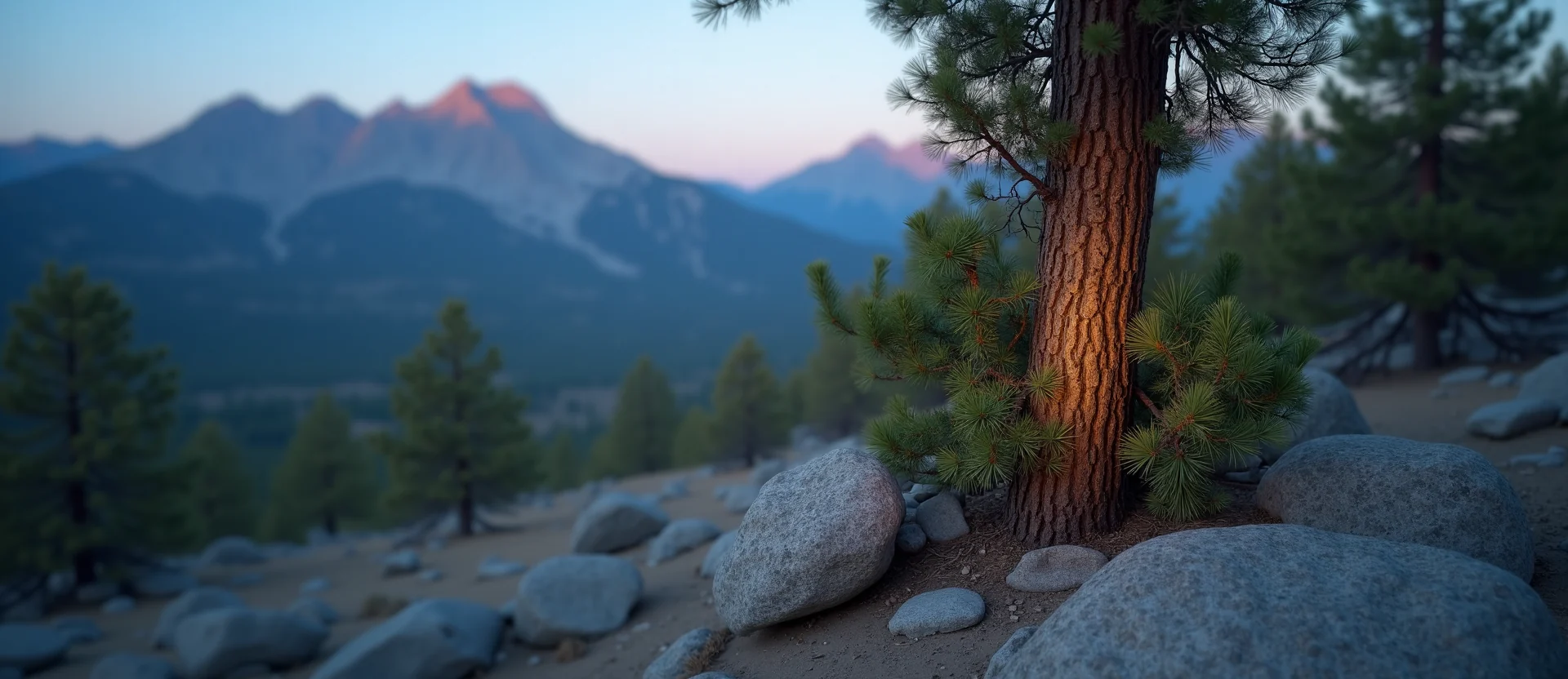 Symbolizing Growth/Resilience: A local Bitterbrush tree growing out of a rock cleft. - AI Generated