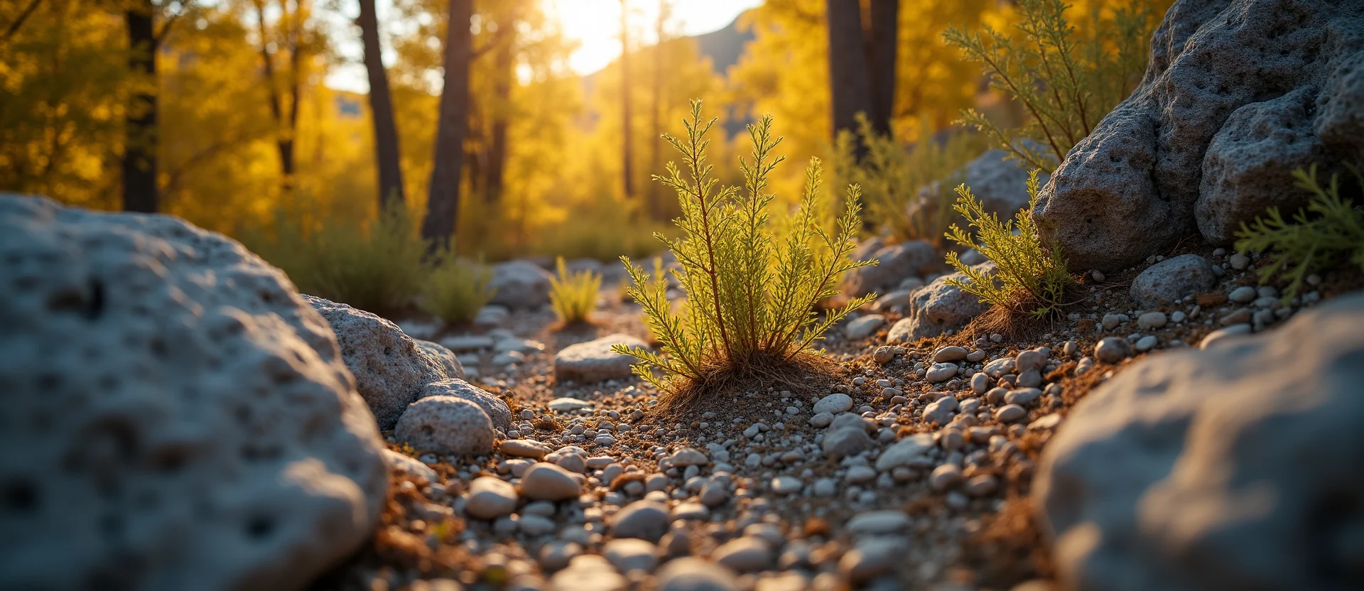 Symbolizing Growth/Resilience: A local Desert Peach thriving aspen grove. - AI Generated