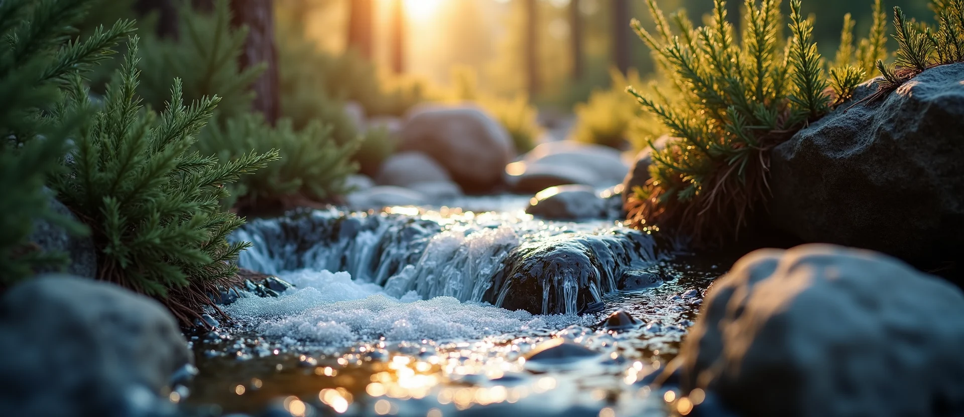 Symbolizing Flow/Cleansing: A local Manzanita hidden small waterfall. - AI Generated