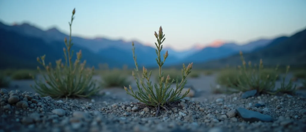 Symbolizing Growth/Resilience: A local Indian Paintbrush new branch reaching for the sky. - AI Generated
