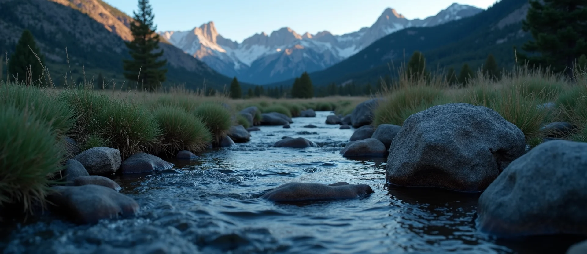 Symbolizing Flow/Cleansing: A local Desert Peach babbling mountain creek. - AI Generated